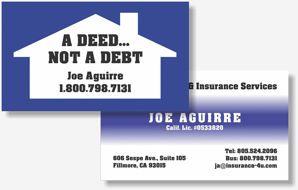 Aguirre Financial business card