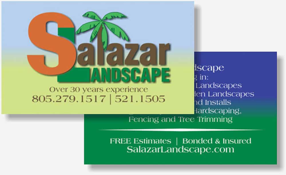 Salazar Landscaping business card