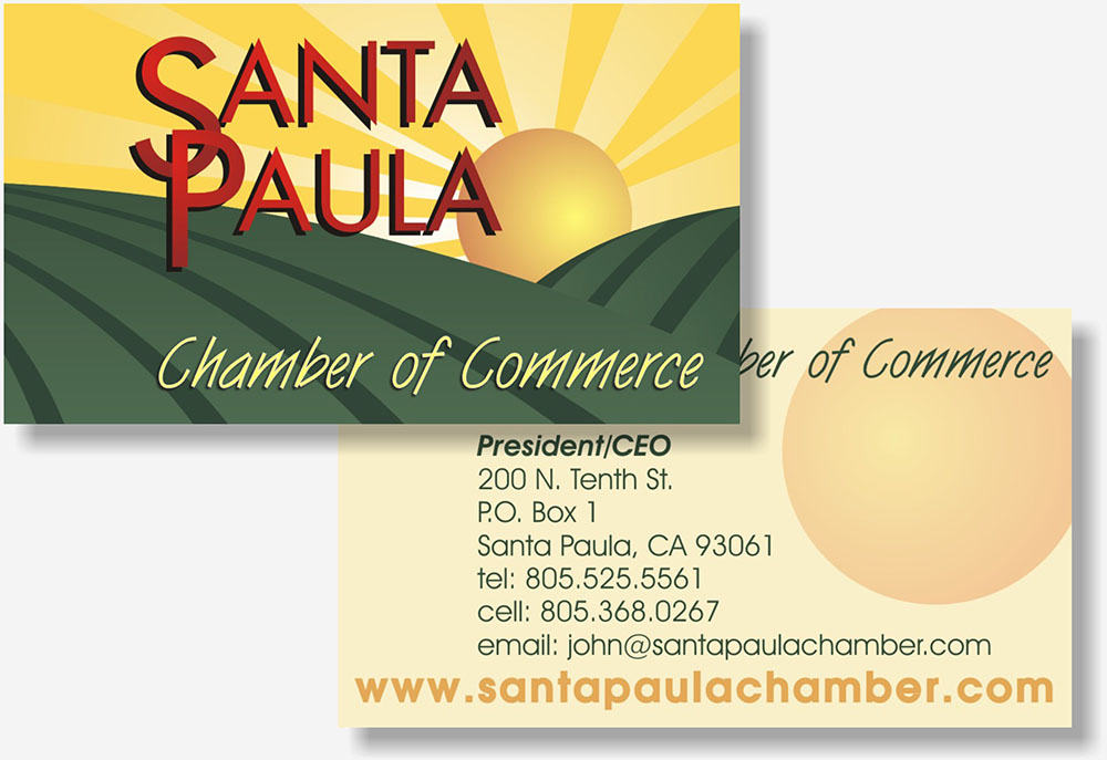 Santa Paula Chamber busness card