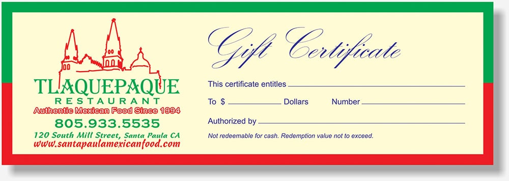 Tlaquepaque gift certificate