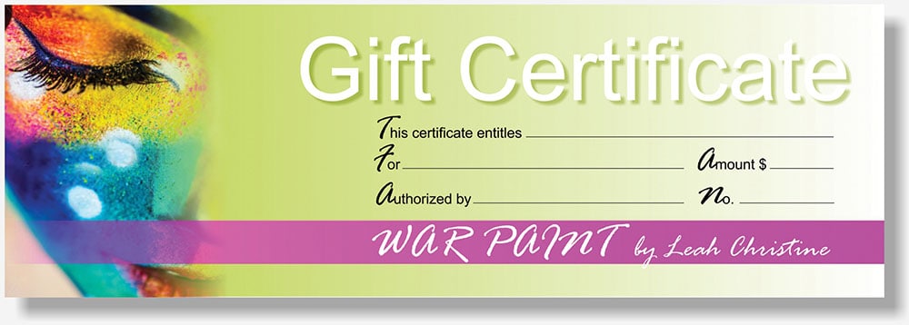 War Paint gift certificate