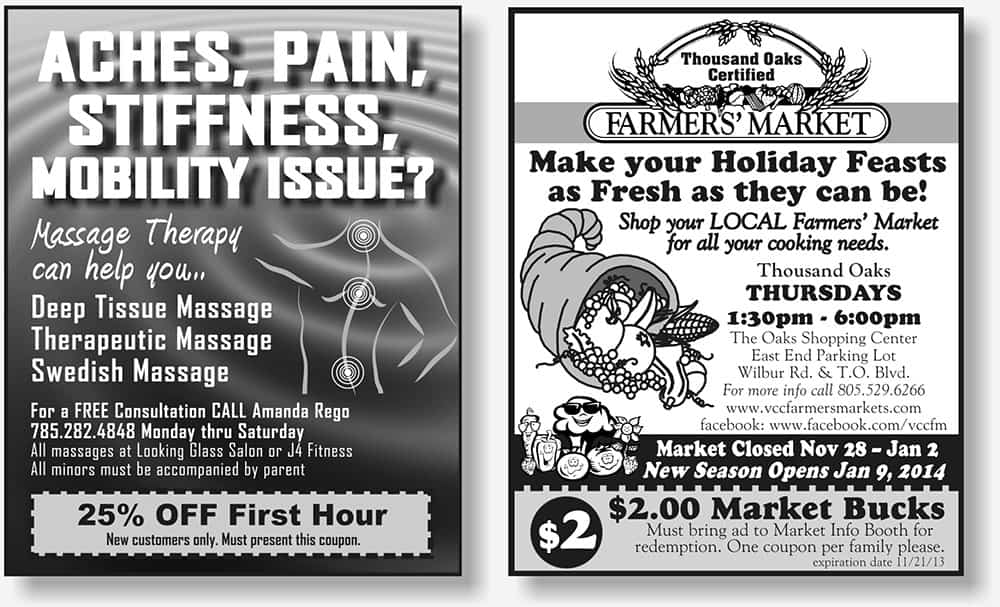 small newspaper display ads