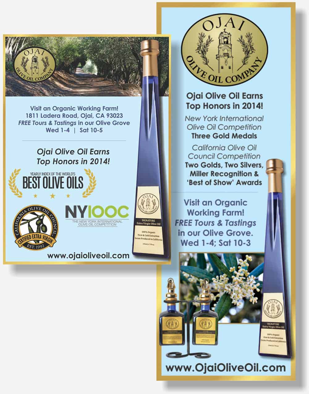 Ojai Olive Oil display ad