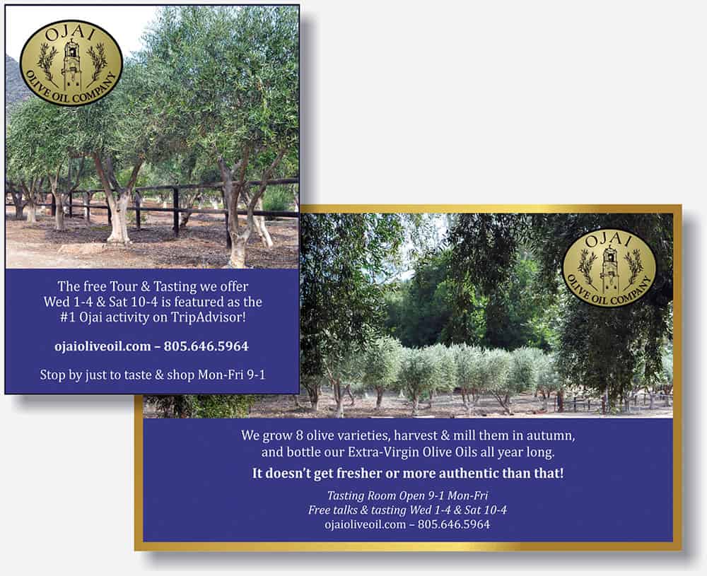 Ojai Olive Oil display ad