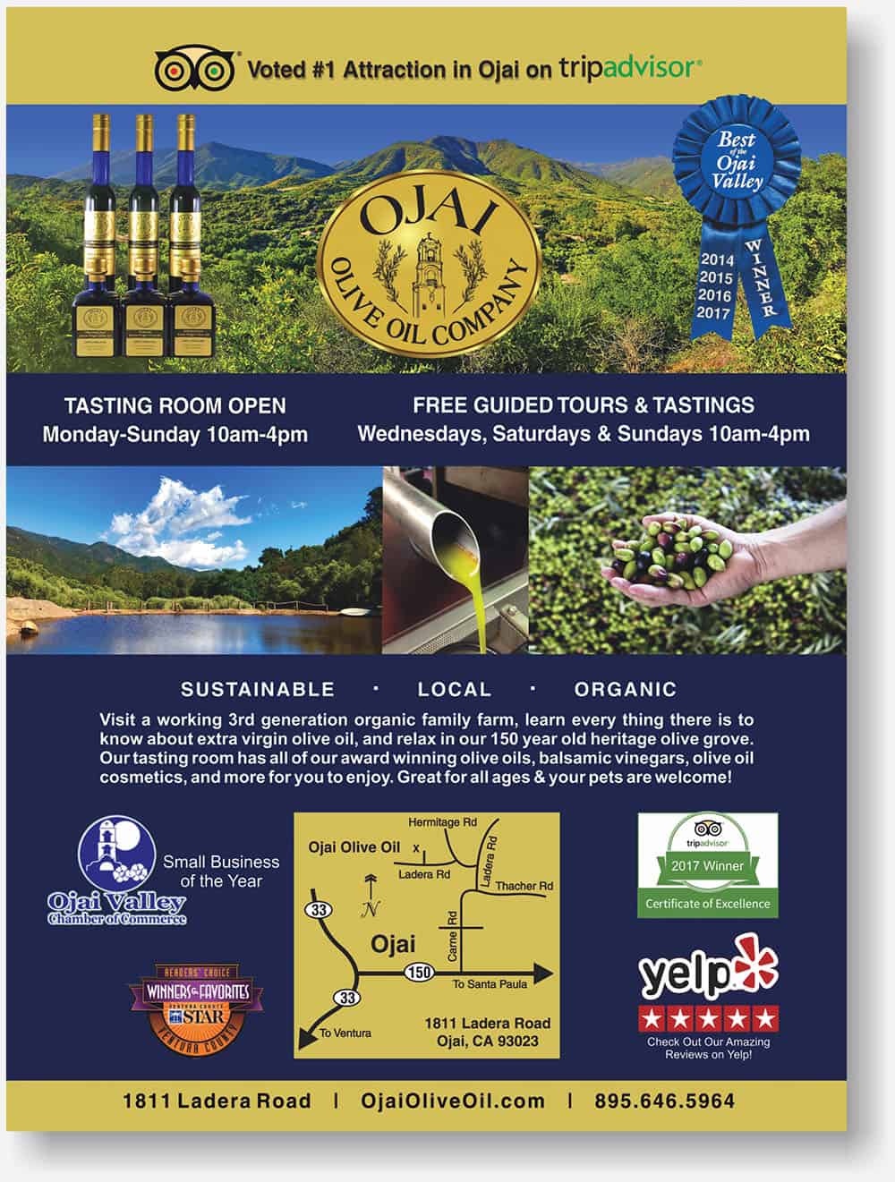 Ojai Olive Oil display ad