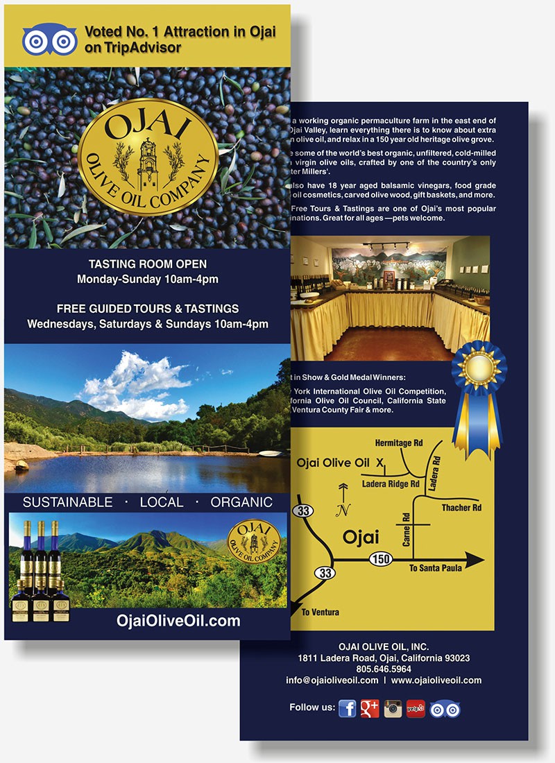 Ojai Olive Oil rackcard