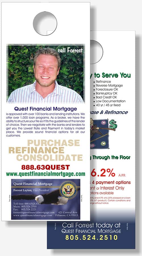 Quest Financial door hanger